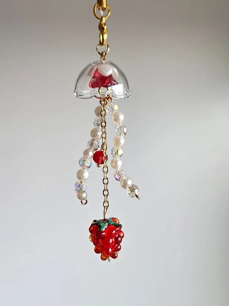 Raspberry Jellyfish Charm Strap