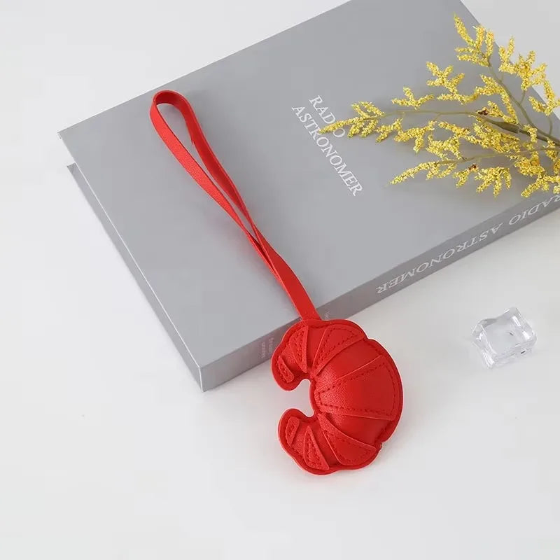 Croissant Bag Charm, Fashion Bread Charm for Handbags Purse Bag Accessories Car Charms PU Key Charms - Ice Cream Cake