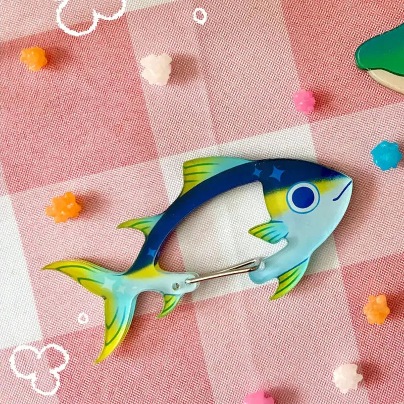 Acrylic Fish Shaped Carabiner Keychain Clip