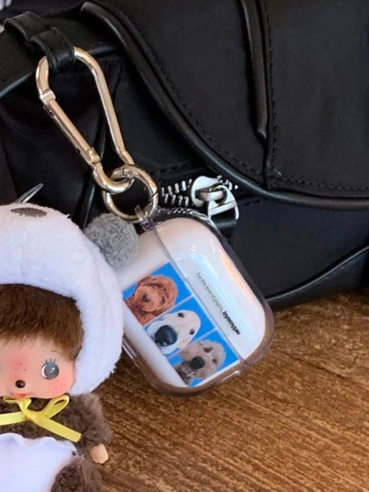 Ins Cute Puzzle Puppy Soft Clear TPU Wireless Earphone Case For Apple AirPods 4 1 Pro 3 2 Generation Protective Silicone Cover - Ice Cream Cake