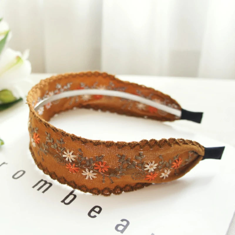 Cottagecore Embroidered Headband