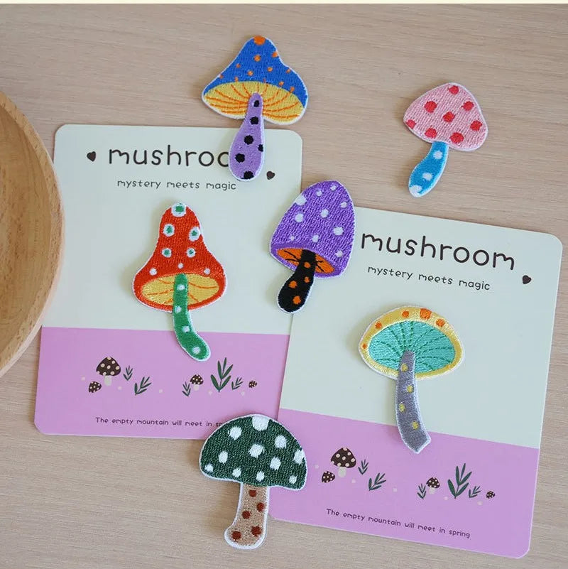 Embroidered Colourful Mushroom Patch