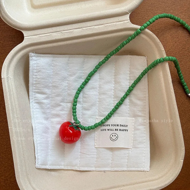 Beaded Fruit Necklace