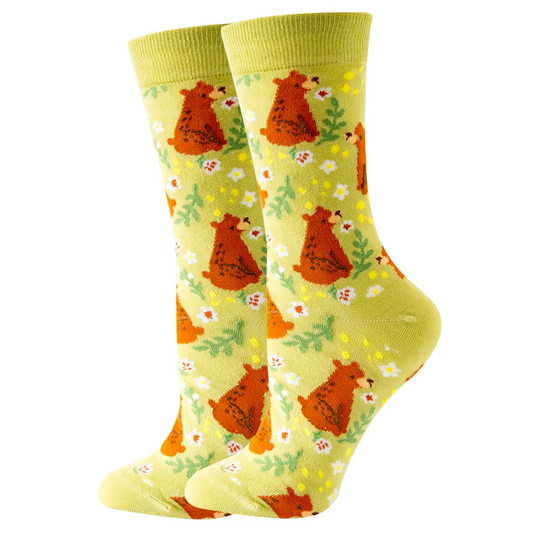 Flower Bear Ankle Socks
