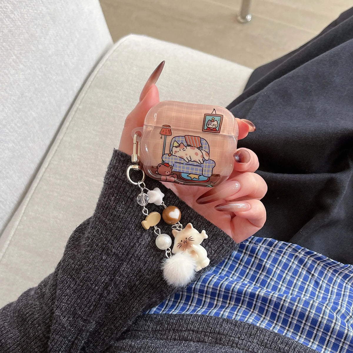 Cozy Kitty Cat AirPods Charger Case Cover