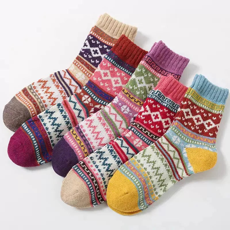 Fair Isle Crew Sock Set (Set of 5 Pairs)