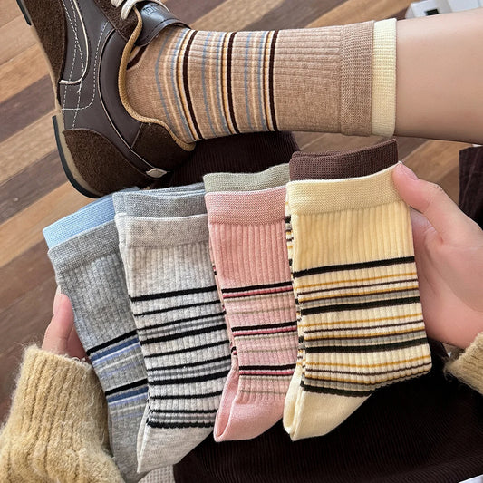 Retro Stripe Crew Socks