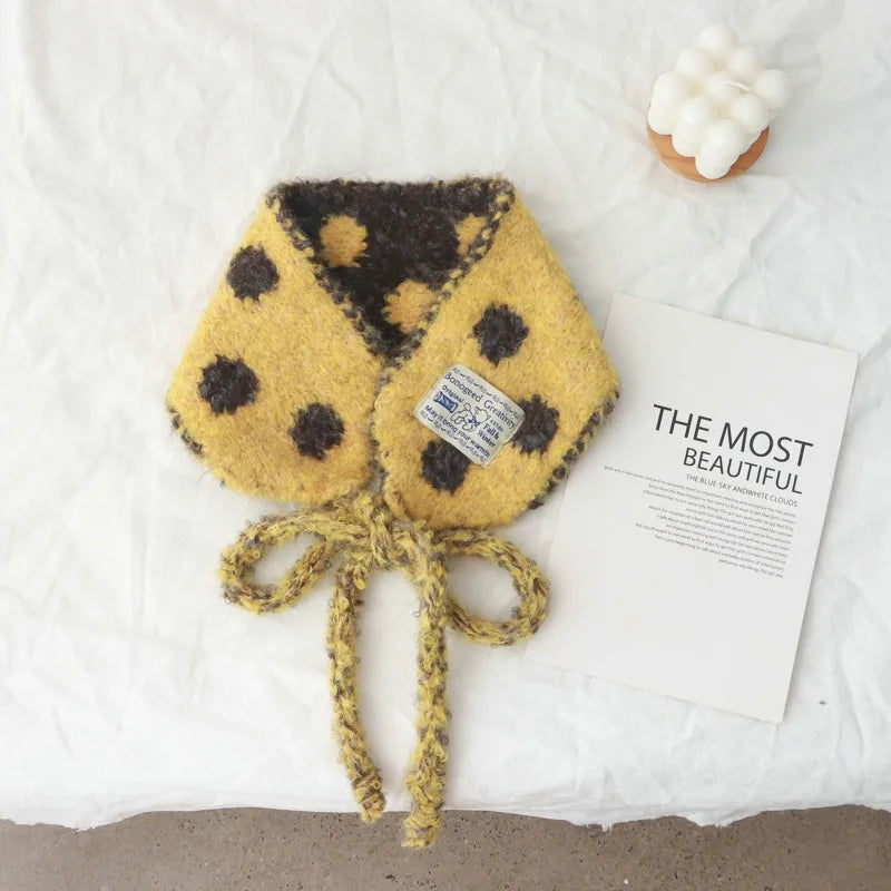 Polka Dot Earmuff Bonnet Scarf