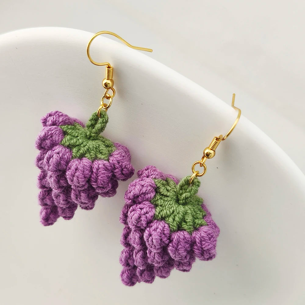 Crochet Fruit Earrings (8 Designs) - Ice Cream Cake