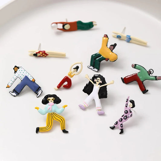Cartoon People Pop Stud Earrings (20 Designs)