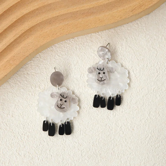 Acrylic Exaggerated Cartoon Animal Sheep Drop Earrings For Women New Trend Girls Ear Jewelry Gifts - Ice Cream Cake