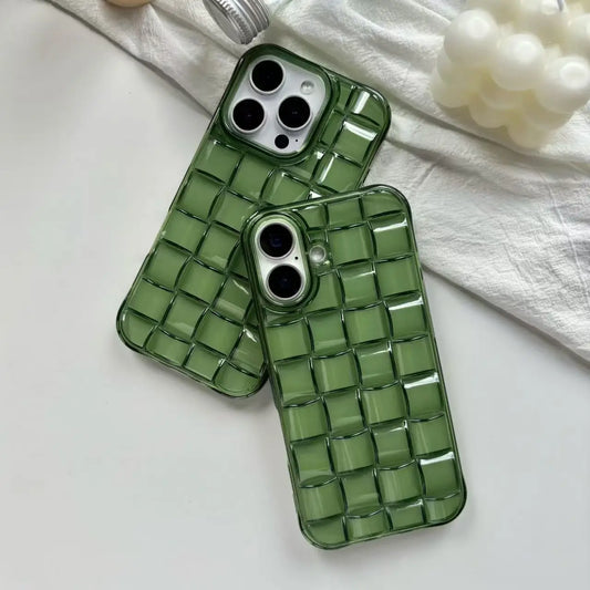 Green Woven Plaid iPhone Case
