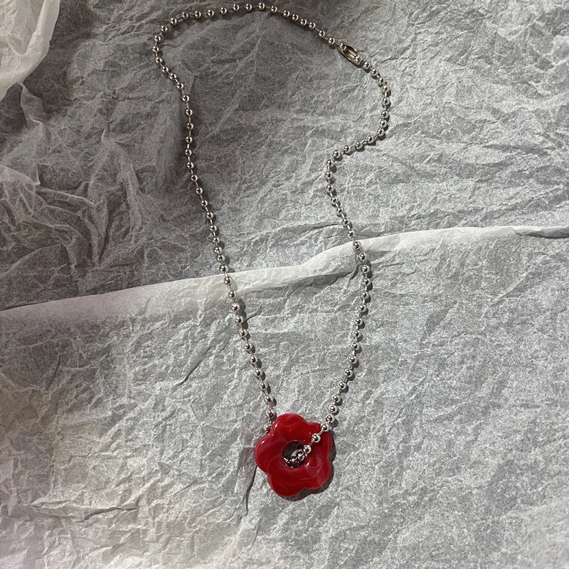 y2k Flower Pendant Necklace