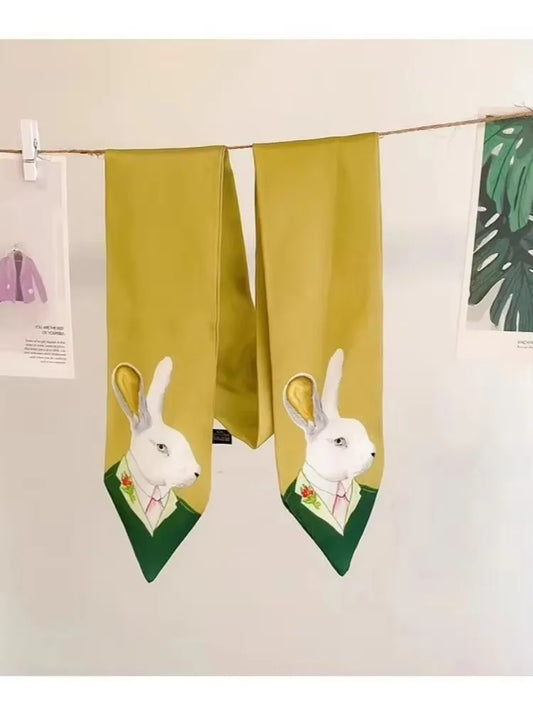 New Style Decoration Women's Printed Animal style Scarf Business Small Neckerchief Silk Scarves skinny scarf - Ice Cream Cake