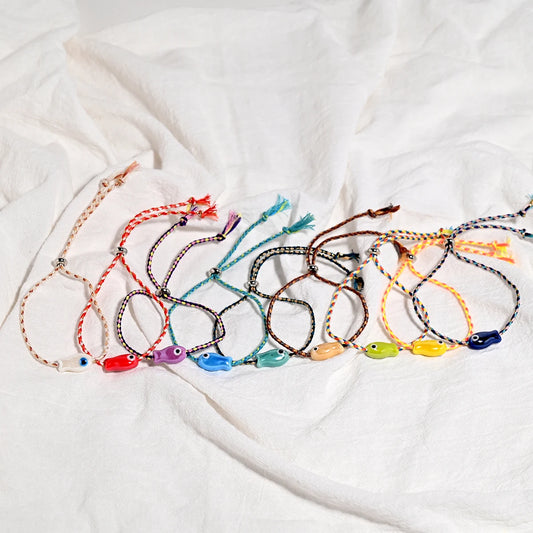 Fish Charm Friendship Bracelet Set (Set of 10)