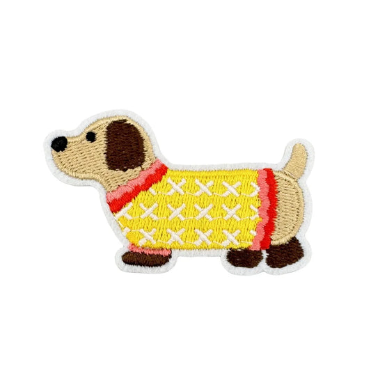 Cartoon Dachshund Embroidered Iron on Patch
