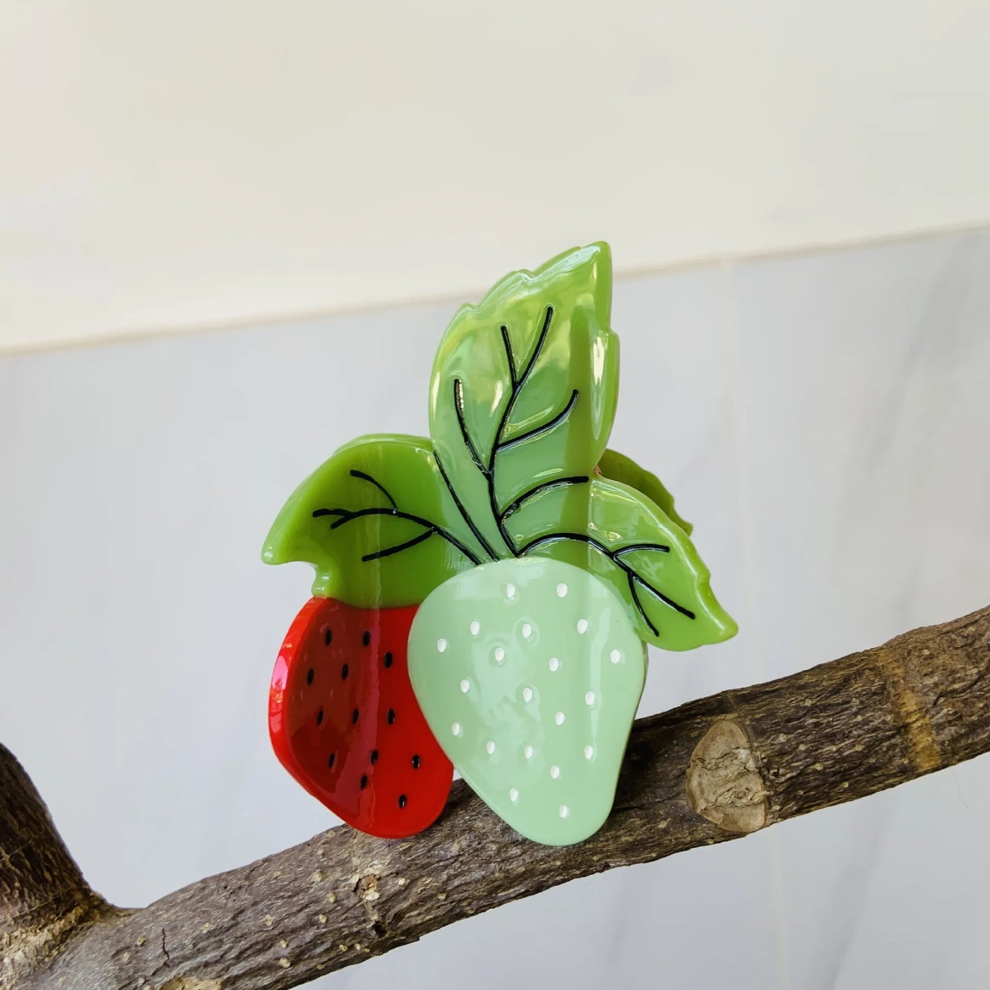 Glossy Acrylic Strawberry Hair Claw Clip
