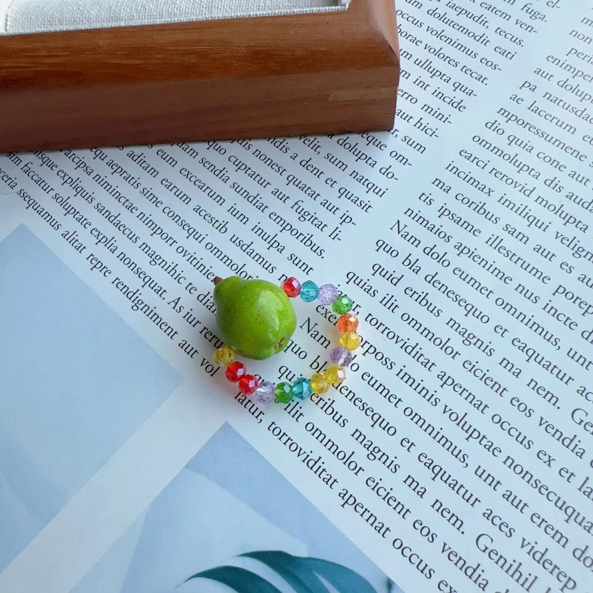 Beaded Fruit Charm Rings