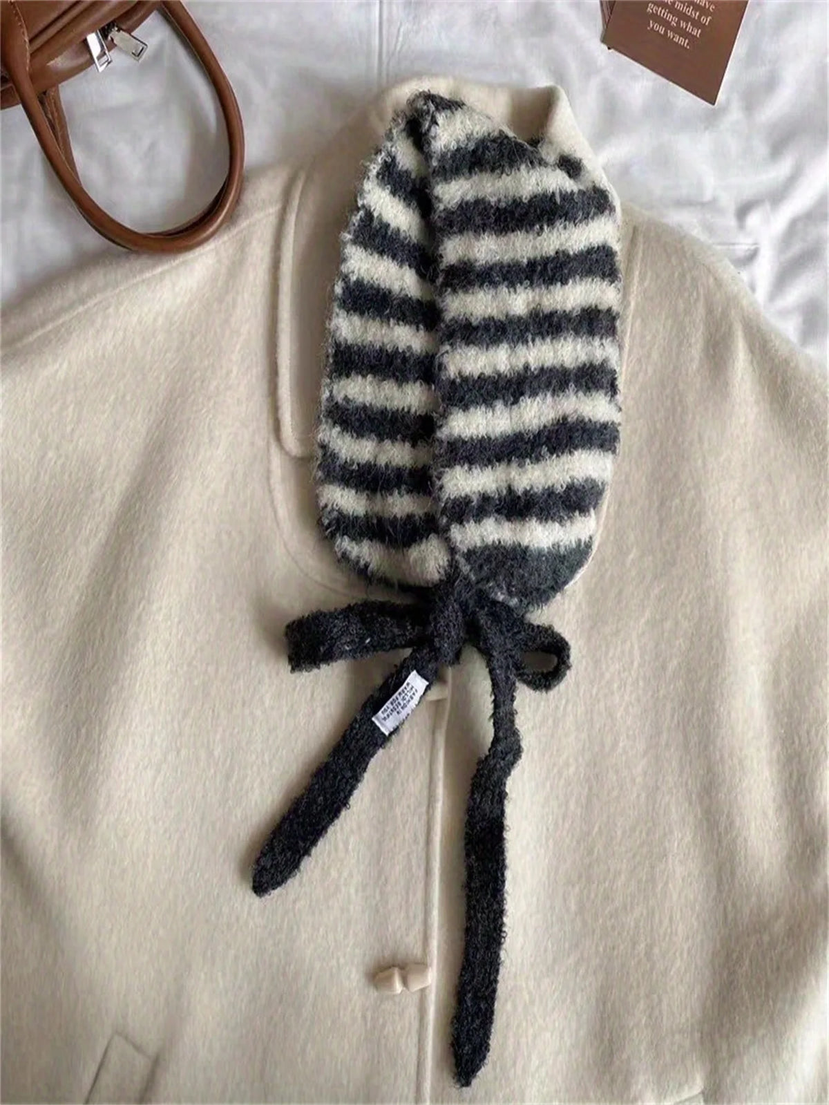 Fuzzy Stripe Bonnet