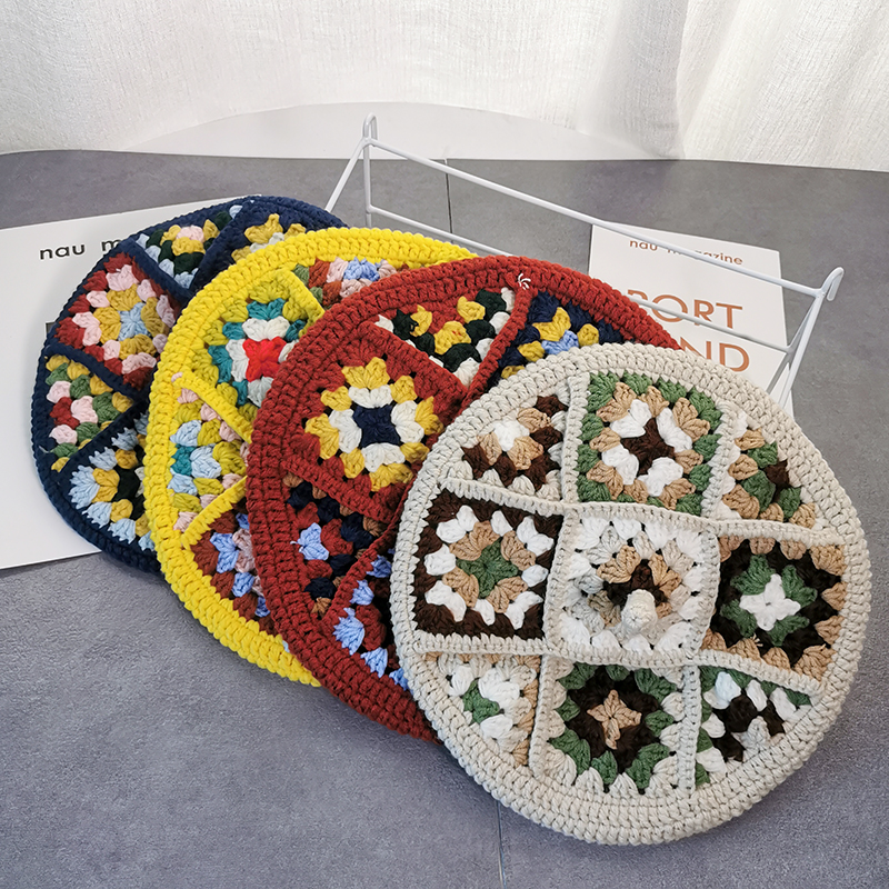 Crochet Granny Square Beret (4 Colours)
