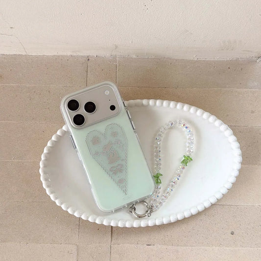Pixel Lace Heart Bunny iPhone Case - Ice Cream Cake