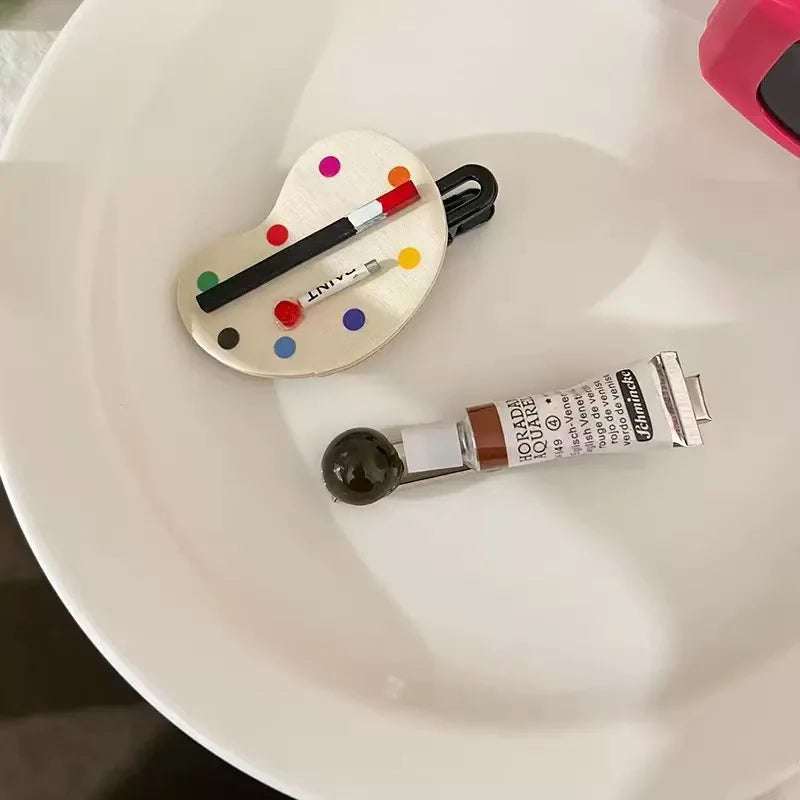 Palette and Paint Tube Hair Clip - Ice Cream Cake