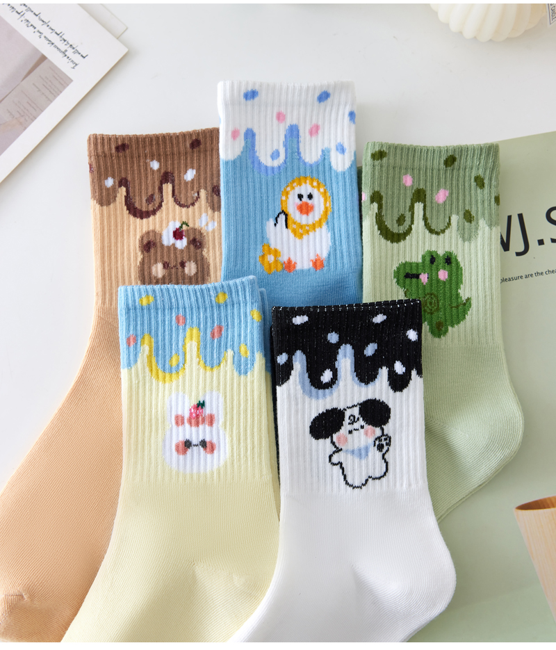 Ice Cream Animals Crew Socks (5 Designs)