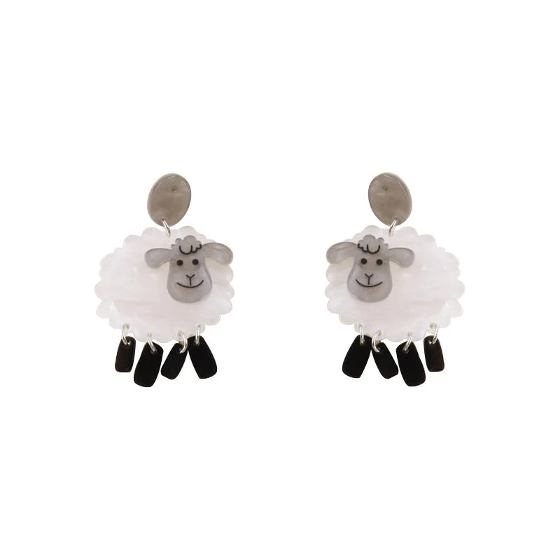 Acrylic Exaggerated Cartoon Animal Sheep Drop Earrings For Women New Trend Girls Ear Jewelry Gifts - Ice Cream Cake