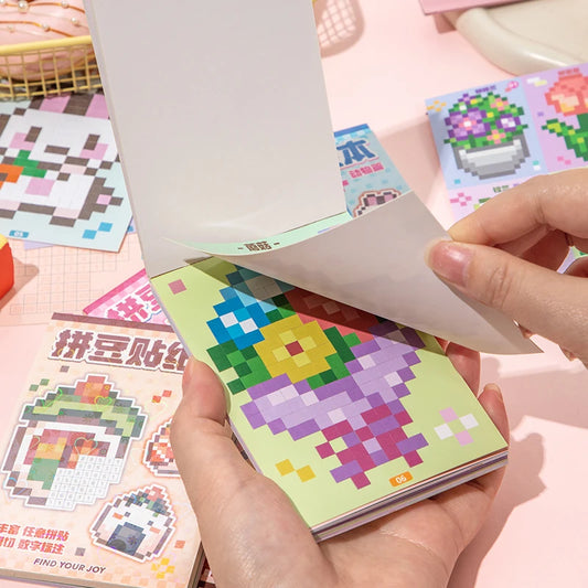 Colour By Numbers Pixel Sticker Book (4 Designs) - Ice Cream Cake