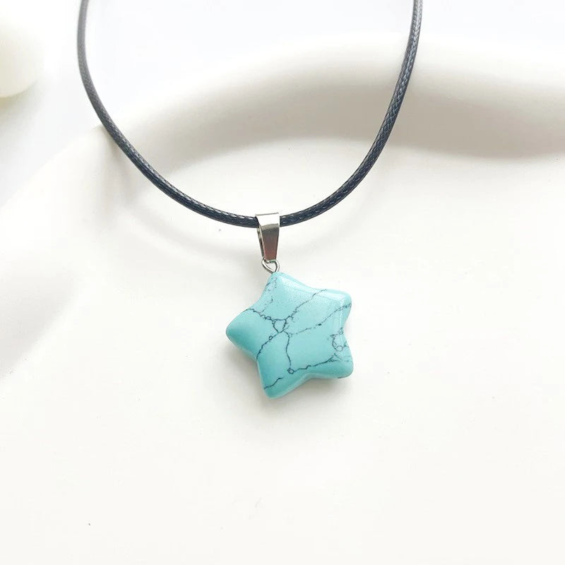 Star Shaped Stone Pendant Necklace