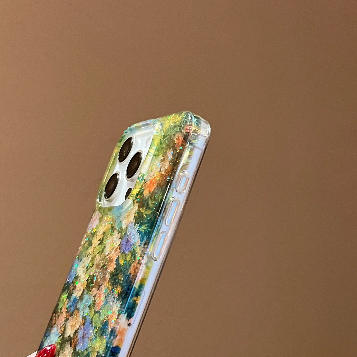 Glittering Flower Oil Painting iPhone Case
