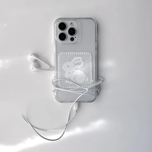 Lace Filet Crochet Bunny Doily iPhone Case - Ice Cream Cake