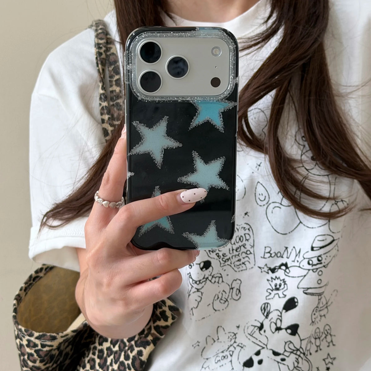 y2k Glitter Star iPhone Case