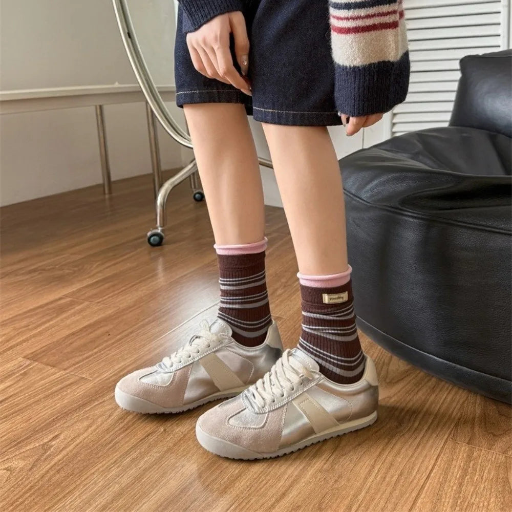 Pastel Stripe Crew Socks