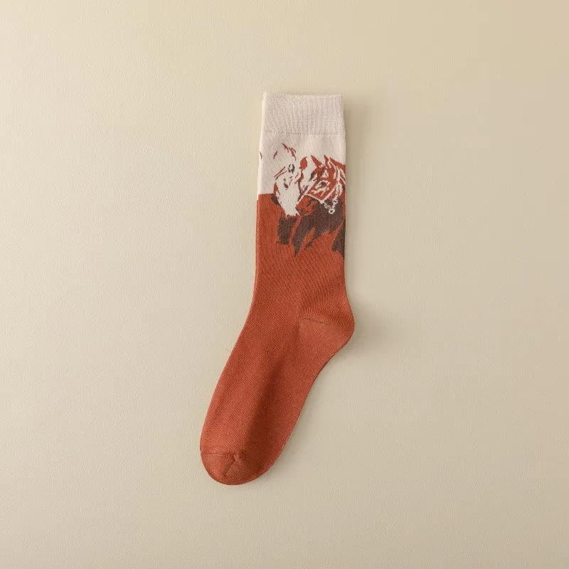 Horse Theme Crew Socks