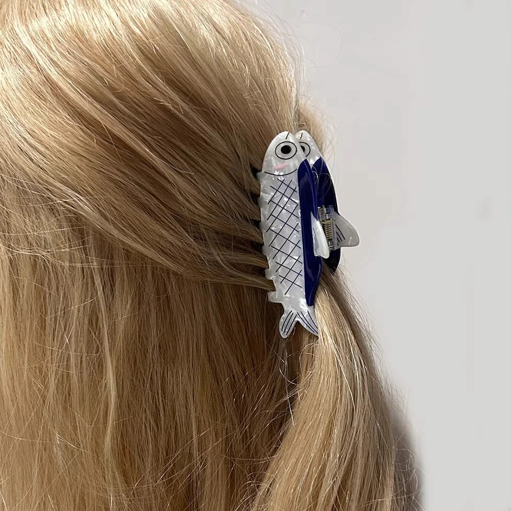 Glossy Acrylic Fish Hair Claw Clip