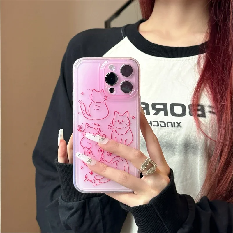 Pink Cats iPhone Case