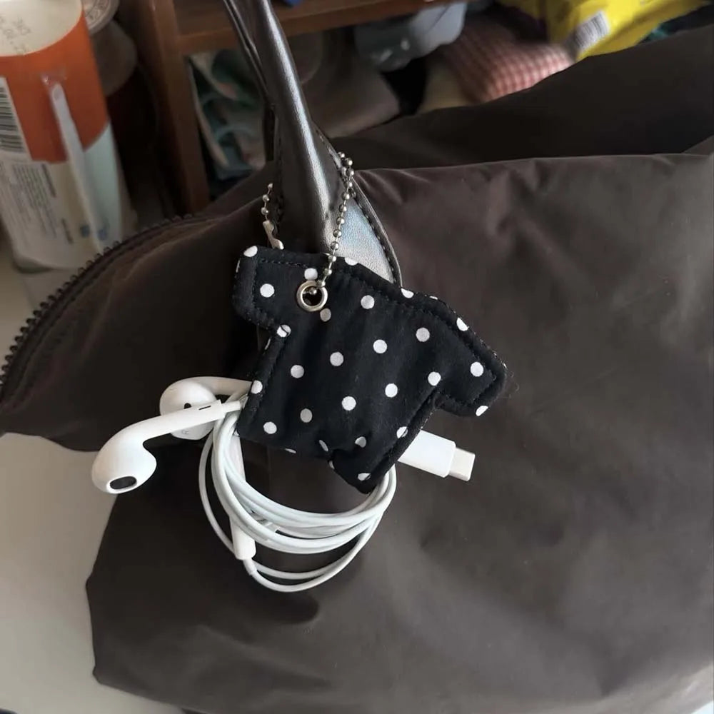 Mini T-Shirt Shaped Cable Tidy Clip-On Keychain Charm
