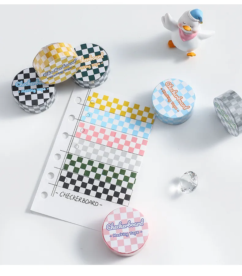 Checkerboard Pattern Masking Tape (6 Colours)