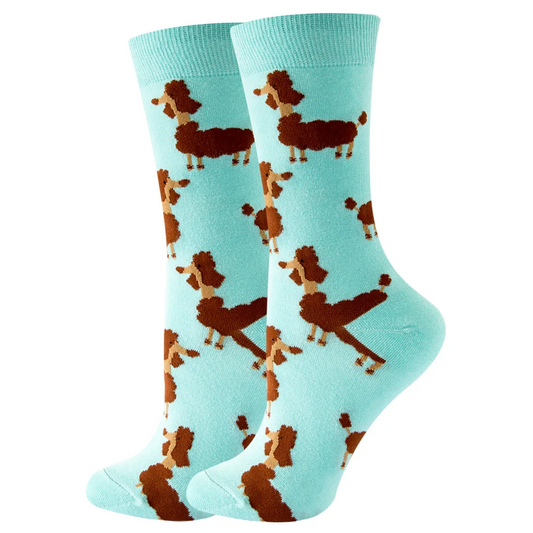 Fancy Poodle Pattern Ankle Socks