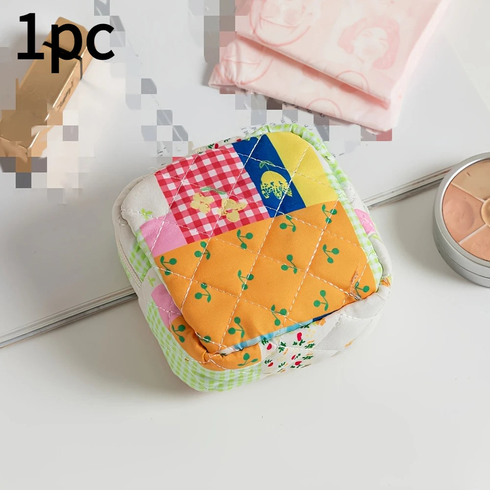 Colourful Quilted Pads Pouch (5 Designs) - Ice Cream Cake
