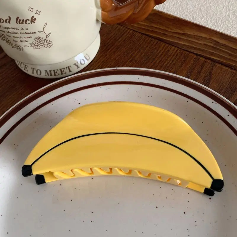 Glossy Banana Hair Clip Claw