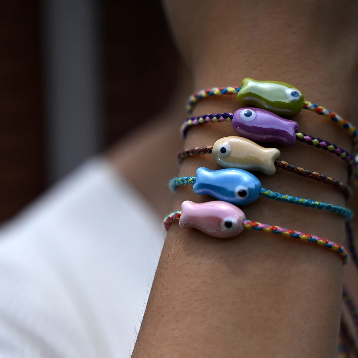Fish Charm Friendship Bracelet Set (Set of 10)