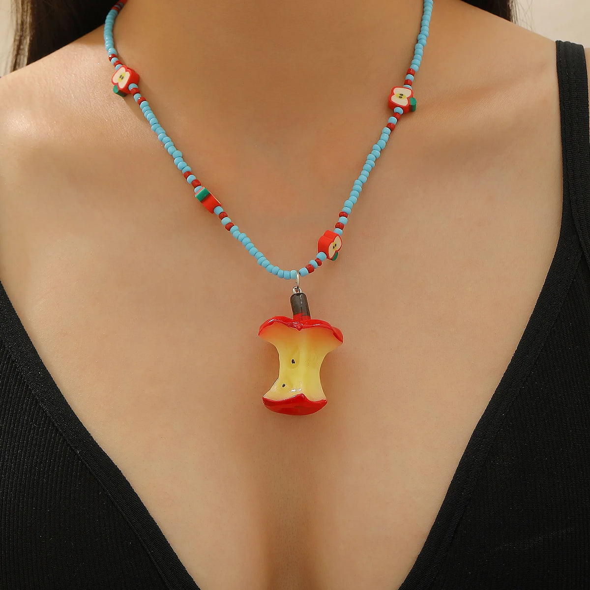 Apple Necklace and Earrings