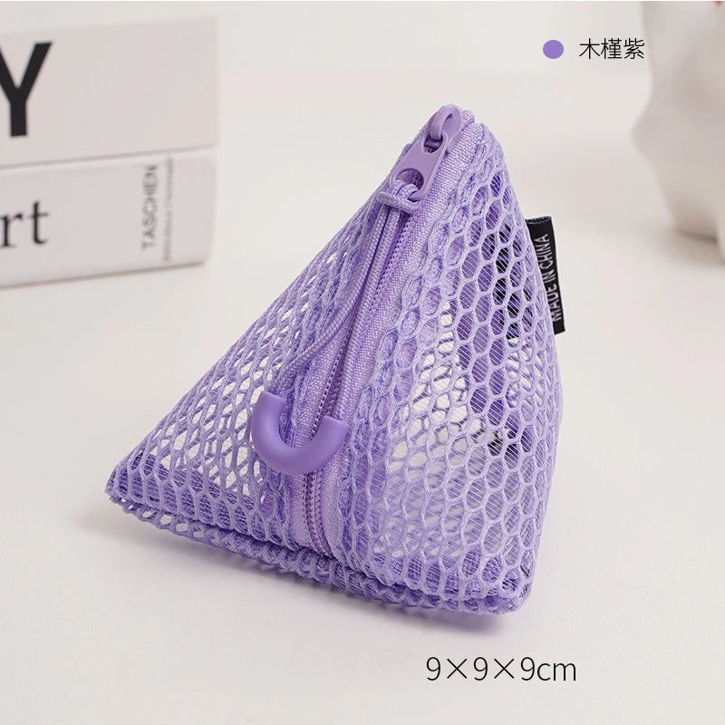 Pyramid Mesh Mini Zipper Pouch