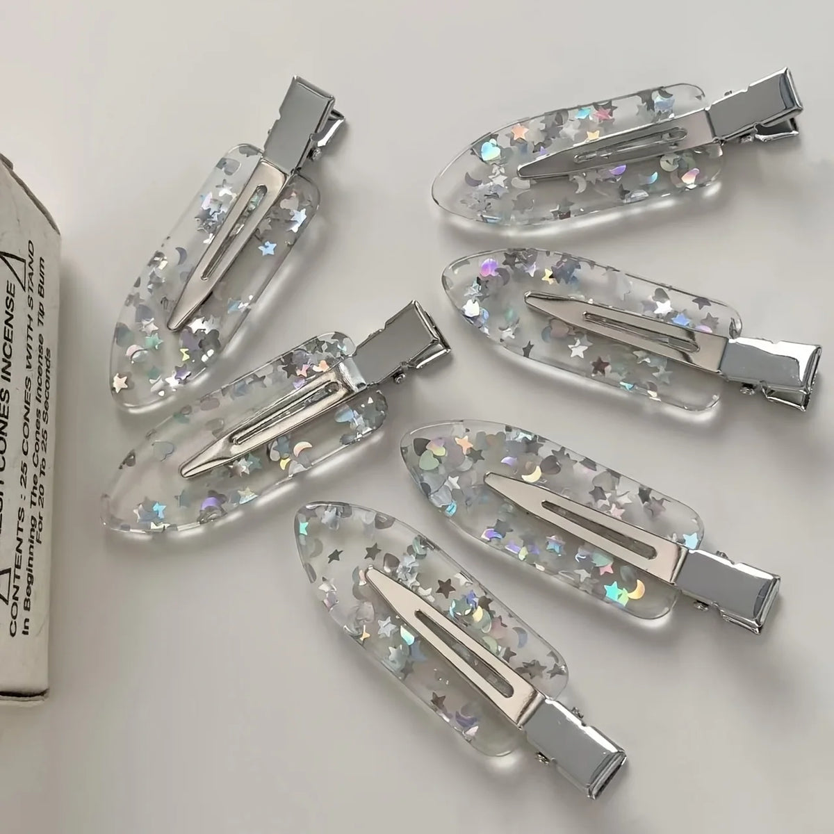 Holographic Sparkle Hair Clip Set