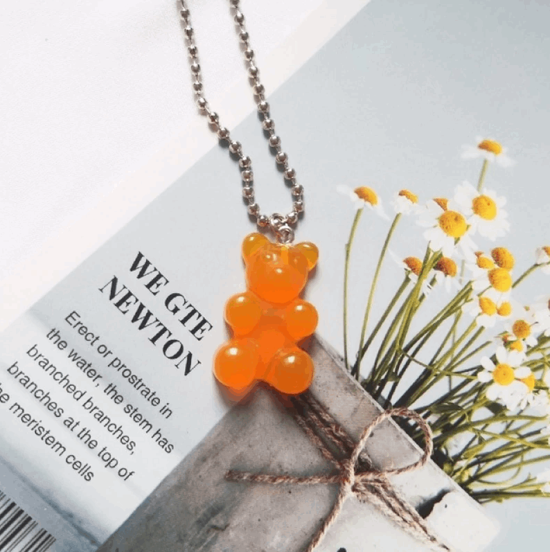 Ball Chain Gummy Bear Necklace - Ice Cream Cake