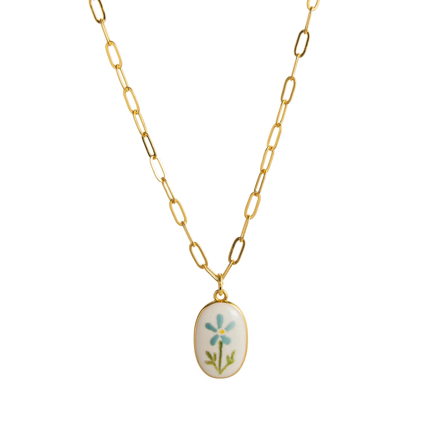 Painted Plants Charm Necklace