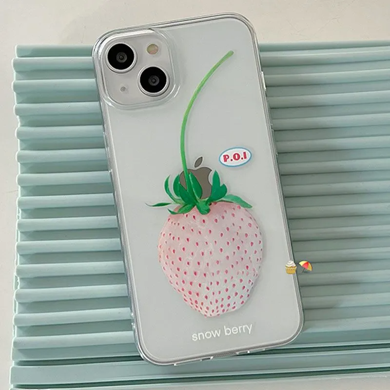 White Strawberry iPhone Case