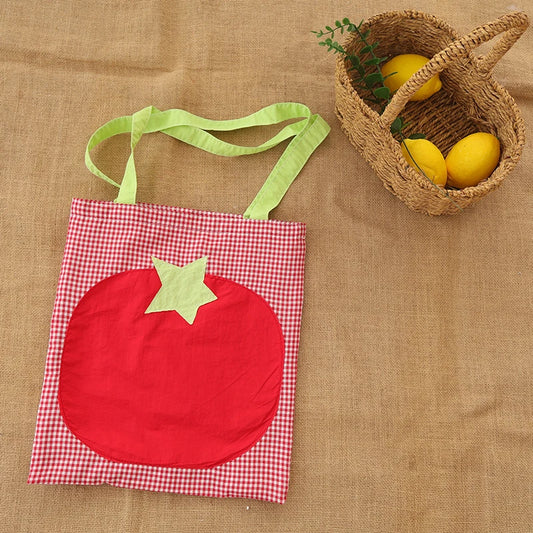 Heisei Pop Patchwork Gingham Tomato Tote - Ice Cream Cake